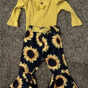 Sunflower Print Kids Bottoms